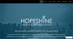 Desktop Screenshot of hopeshinecapital.com